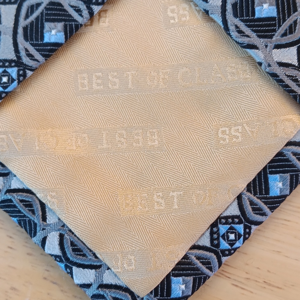 Robert Talbott Blue And Gray Patterned Tie - image 4